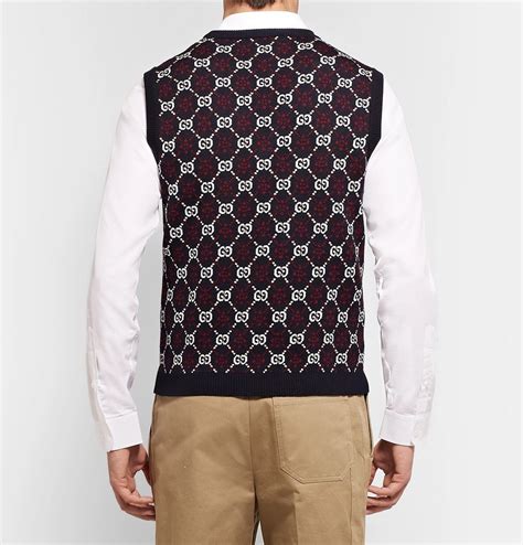 gucci wool sweater vest|gucci sweater vest men's.